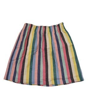 J. Crew skirt women's size zero linen blend mini multi-colored stripe soft